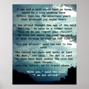 BIST DU ANGST, SAGTE DER MANN DAS MAID-Gedicht? Poster