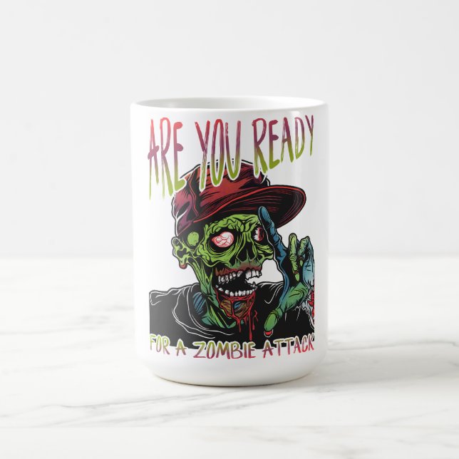 Bist du bereit Zombie-Tasse | Lustiger Halloween-H Kaffeetasse (Mittel)