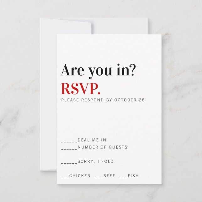 Bist du da? Vegas Wedding Response Card RSVP Karte (Vorderseite)