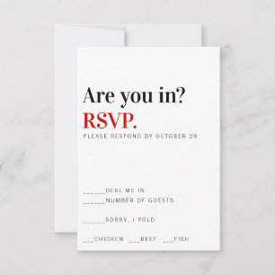 Bist Du dabei? Hochzeitsantwortkarte Las Vegas RSVP Karte