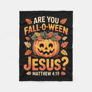 Bist du ein Fall-o-ween-Jesus-Christlicher-Hallowe Fleecedecke