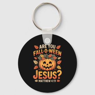 Bist du ein Fall-o-ween Jesus christlicher Hallowe Schlüsselanhänger