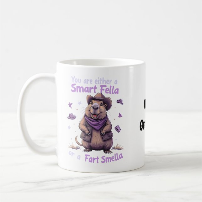 Bist du ein schlauer Kerl oder ein Furzriecher Lus Kaffeetasse (Links)