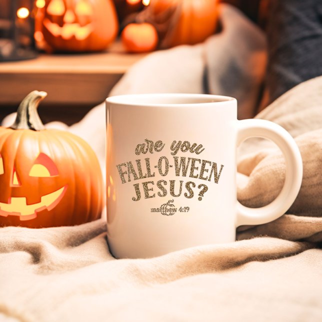 Bist du FALL-O-WEEN Jesus? Christlich Halloween Kaffeetasse (Von Creator hochgeladen)