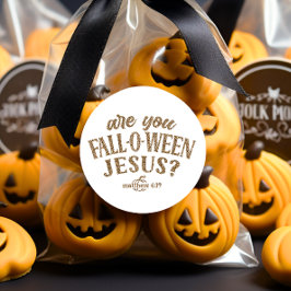 Bist du FALL-O-WEEN Jesus? Christlich Halloween Runder Aufkleber