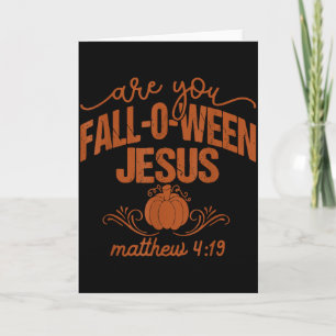 Bist du Fall-o-ween Jesus-Kürbis Herbst Vintage Karte