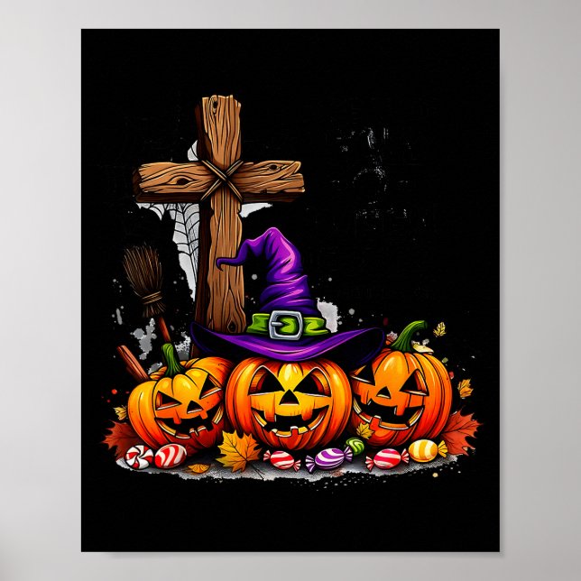 Bist du Fall-o-ween Jesus Lustiger Kürbis _1  Poster (Vorne)