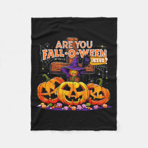 Bist du Fall-o-ween Jesus Lustiger Kürbis _2 Fleecedecke