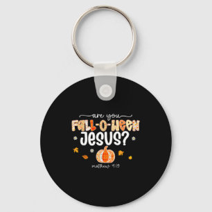 Bist du Fall O Ween Jesus Vintage Patch Kürbis Dan Schlüsselanhänger