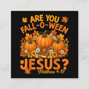 Bist du Halloween Jesus-Kürbis Christlich Quadratische Visitenkarte
