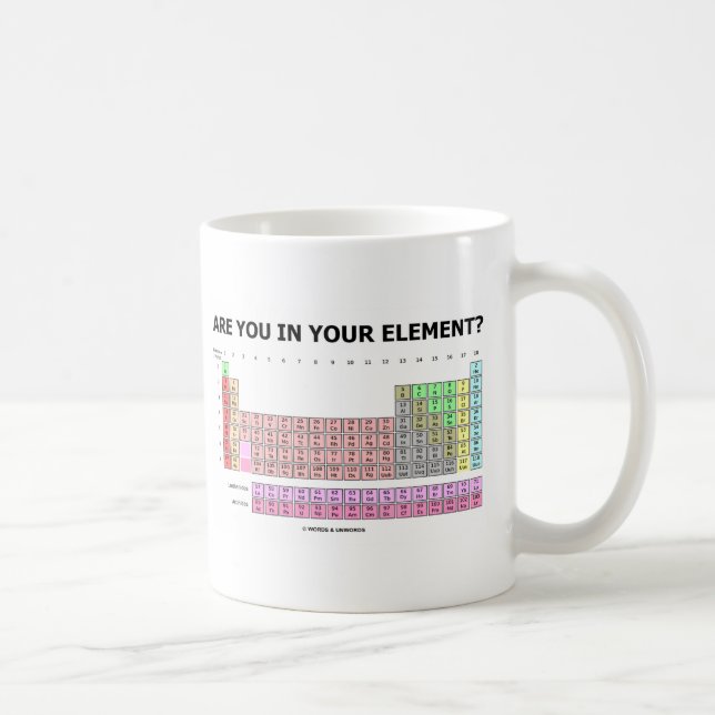 Bist du in deinem Element? (Periodischer Spaß der  Kaffeetasse (Rechts)