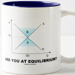 Bist du in Equilibrium? (Angebots- und Nachfrageku Zweifarbige Tasse