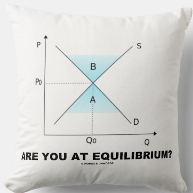 Bist du in Equilibrium? Angebots- und Nachfragekur Kissen (Econ psyche throw pillow featuring timeless life query: "Are You At Equilibrium?")