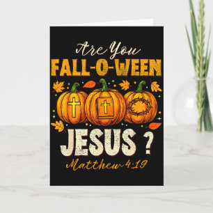 Bist du Jesus-Christlicher Herbstkürbis Fall-o-wee Karte