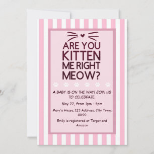 Bist du Kitten Me? Ein Baby kommt! Einladung