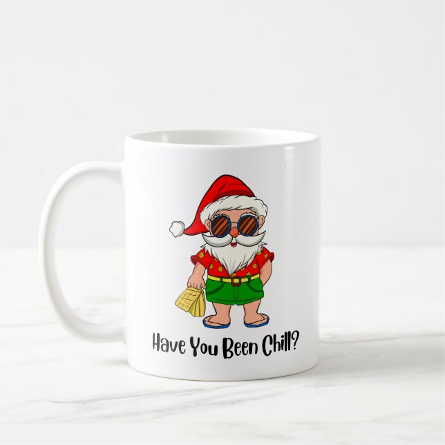 Bist du krank gewesen? Weihnachten Santa in Beach  Kaffeetasse (Links)