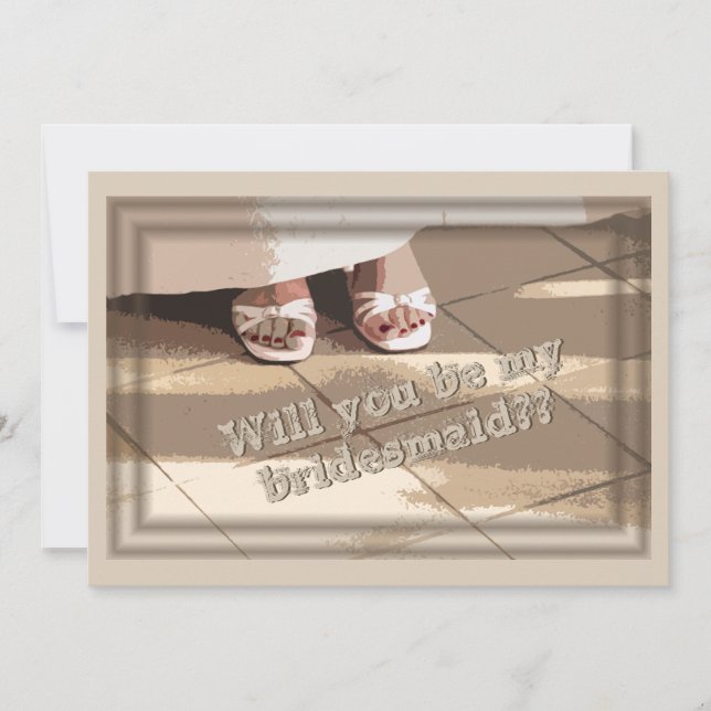 Bist du meine Bridesmaid? Bridesmädchen-Anfrage Einladung (Vorderseite)