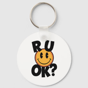 Bist du Ok Smiley-Gesicht Mental Health Design Auf Schlüsselanhänger