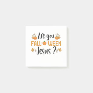 Bist du zwischen Jesus Funny Fall Halloween? Post-it Klebezettel
