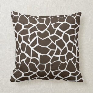 Bistre Brown Giraffe Animal Print Kissen