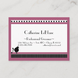 Bistro Poodle in Schwarz-weißen und rosa Visitenkarte