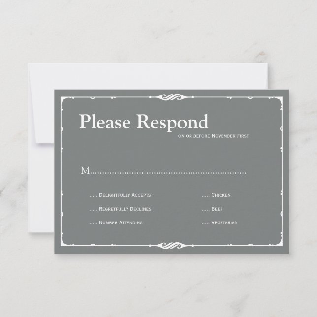 Bistro Wedding rsvp Karte (Vorderseite)