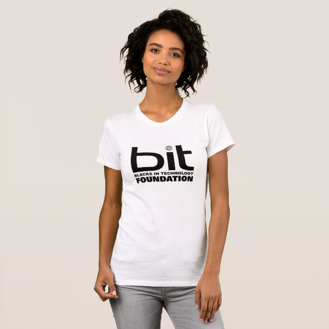 BIT Foundation Women's Black on White OM T-Shirt (Vorne ganz)