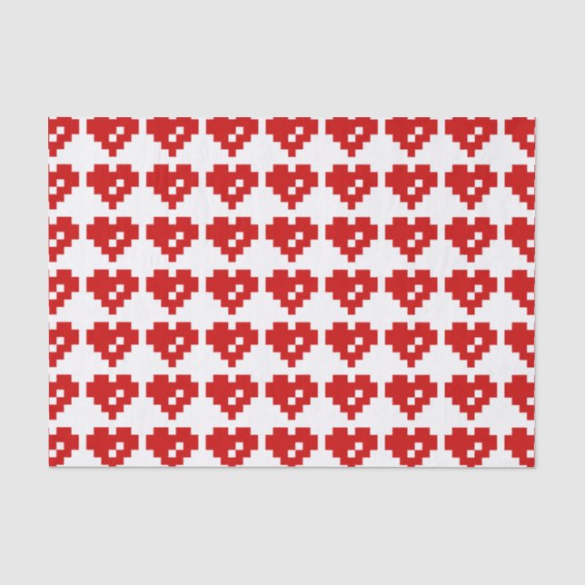Bit-Liebe des Pixel-Herz-8 Seidenpapier (Vorderseite)