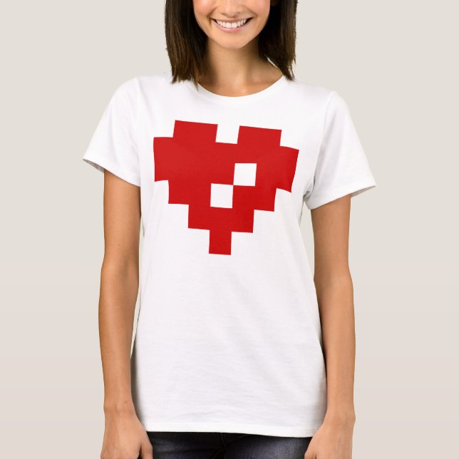 Bit-Liebe des Pixel-Herz-8 T-Shirt (Vorderseite)
