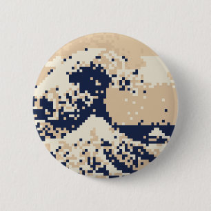 Bit-Pixel-Kunst des Pixel-Tsunami-8 Button