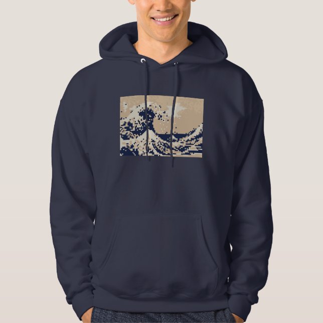Bit-Pixel-Kunst des Pixel-Tsunami-8 Hoodie (Vorderseite)