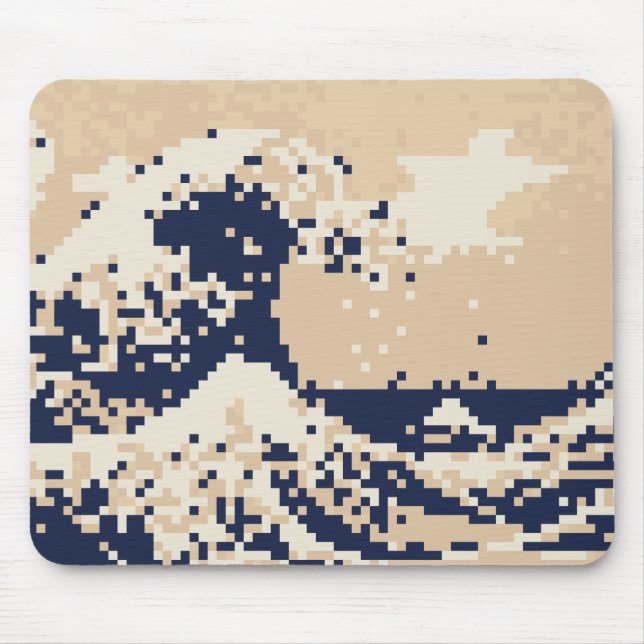 Bit-Pixel-Kunst des Pixel-Tsunami-8 Mousepad (Vorne)
