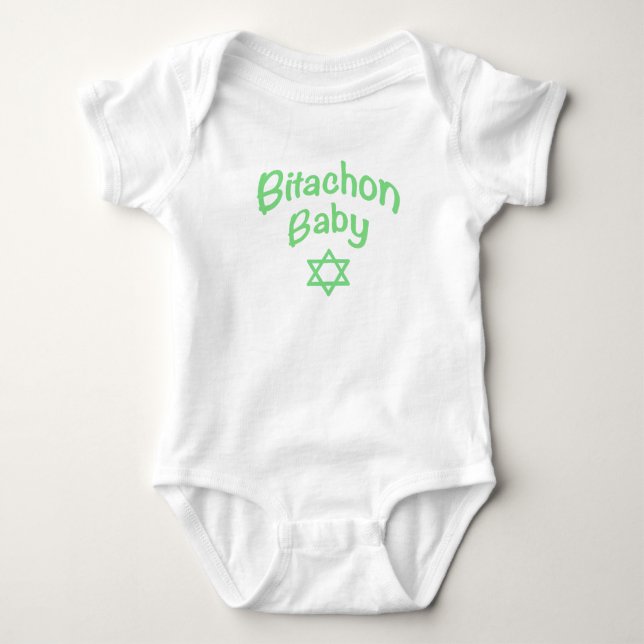 Bitachon Baby Green Bodysuit Baby Strampler (Vorderseite)