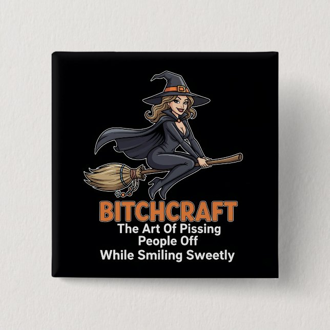 "BITCHCRAFT" | Funny Word Definition Button (Vorderseite)