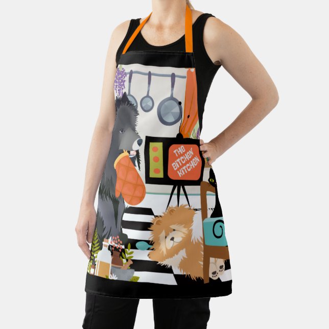 BITCHEN KITCHEN cute dog cooking grooming garden Schürze (InSitu)