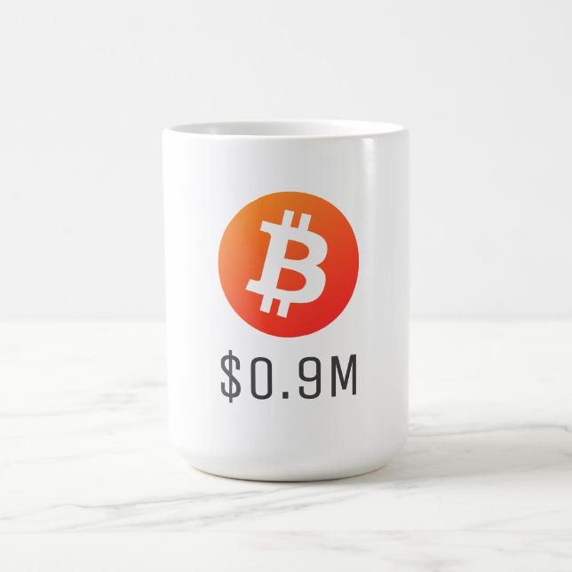 Bitcoin $0,9 Millionen (900 Millionen Dollar) eine Verwandlungstasse (Zentrum)