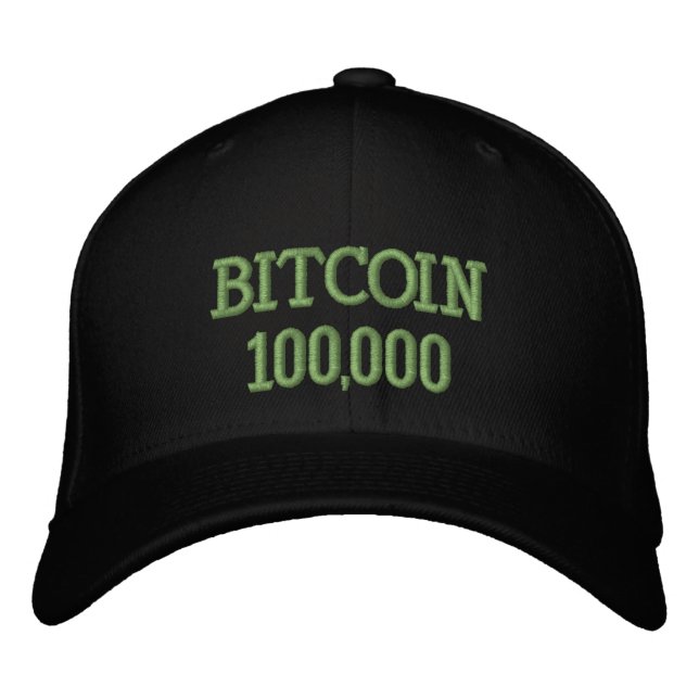 Bitcoin 100000 Feier Bestickte Baseballkappe (Vorderseite)