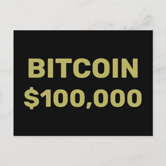 Bitcoin 100000 Feier Postkarte (Vorderseite)