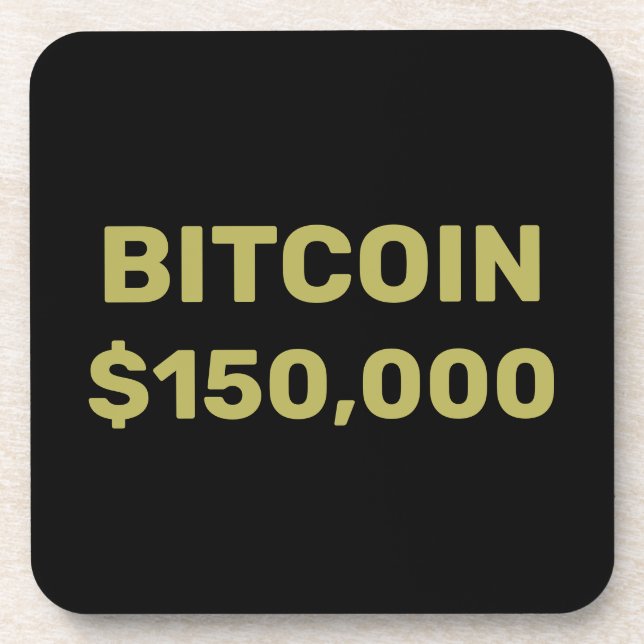 Bitcoin 150000 Celebration Getränkeuntersetzer (Vorderseite)