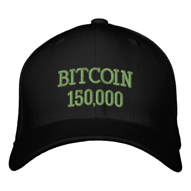 Bitcoin 150000 Feier Bestickte Baseballkappe (Vorderseite)