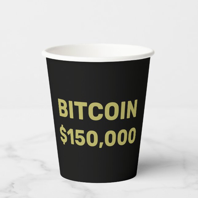Bitcoin 150000 Feier Pappbecher (Vorderseite)