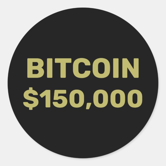 Bitcoin 150000 Feier Runder Aufkleber (Vorderseite)