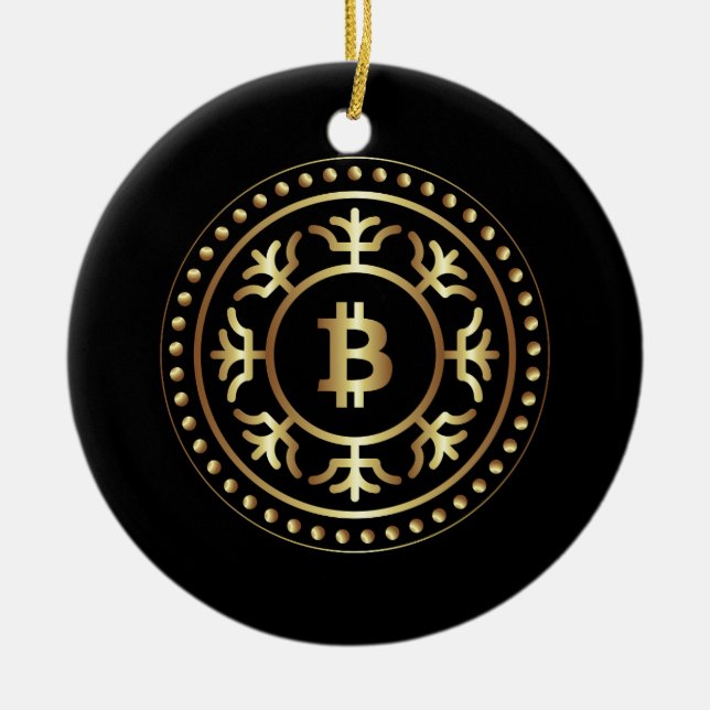 Bitcoin 2 keramikornament (Vorne)