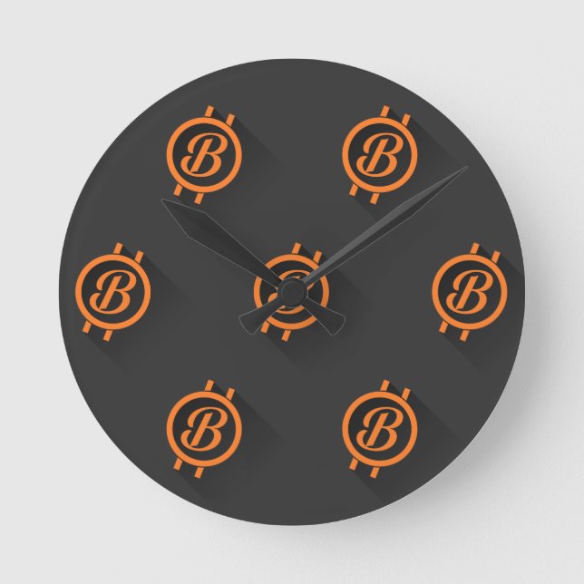 Bitcoin 3 runde wanduhr (Vorderseite)