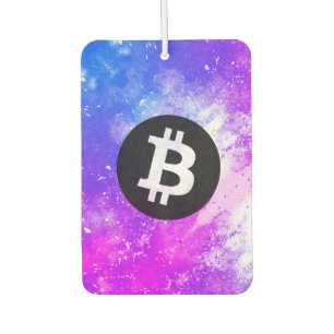 Bitcoin Aquarell (Stil 2 - Miami) Autolufterfrischer
