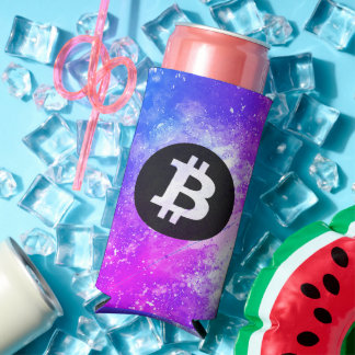Bitcoin Aquarell (Stil 2 - Miami) Selters Dosenkühler