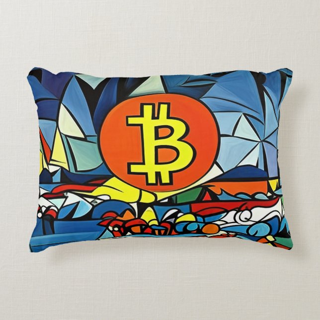 Bitcoin Art Dekokissen (Vorderseite)