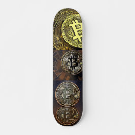 Bitcoin Art Design auf Skateboard