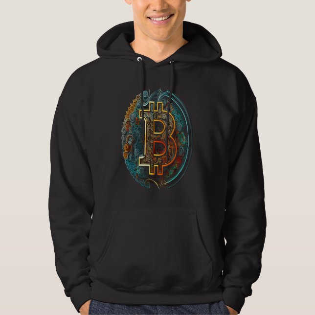 Bitcoin Art Graphic  Cute BTC Crypto Hodl Blockcha Hoodie (Vorderseite)