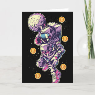 Bitcoin Astronaut - Bit Me QR Code akzeptieren wir Dankeskarte